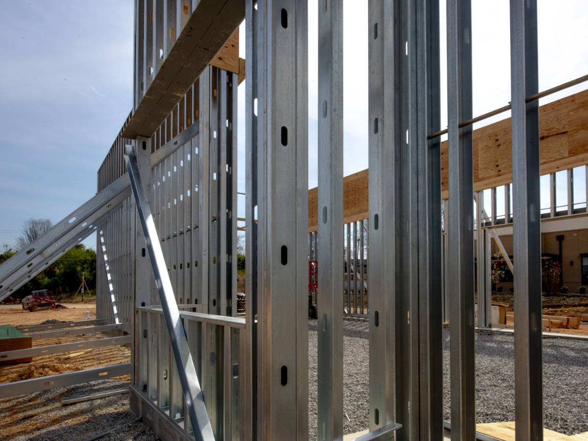 exterior steel frame