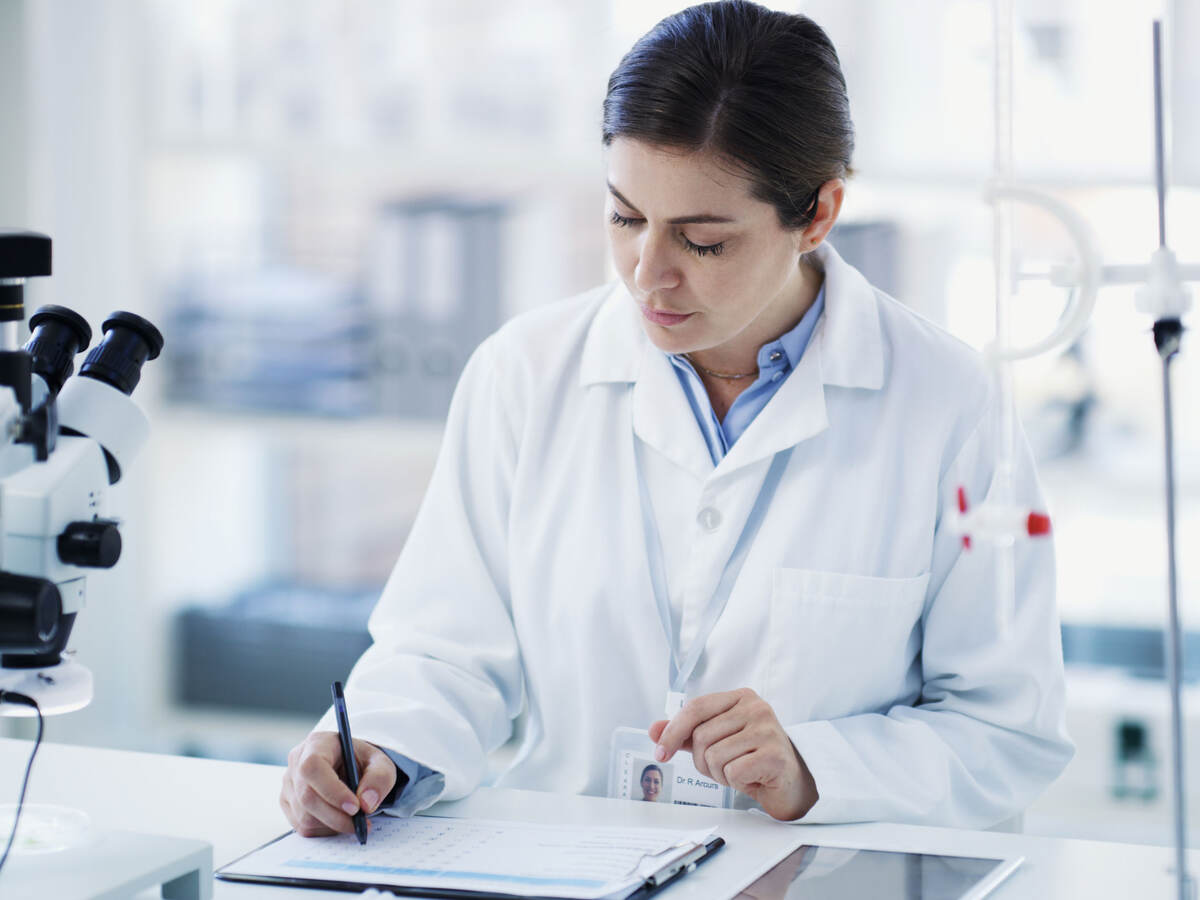 A chemist at work in a laboratory