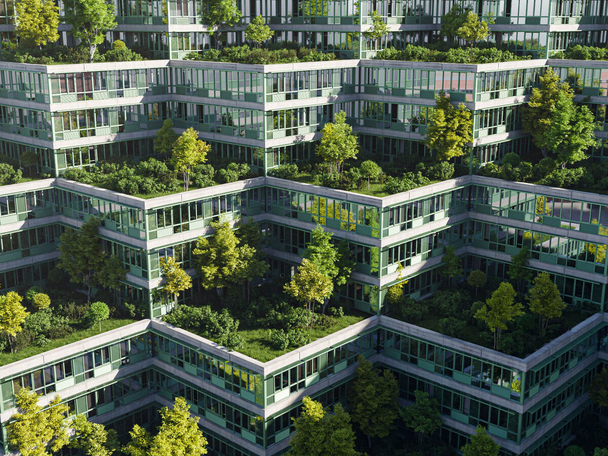 A group of green buildings