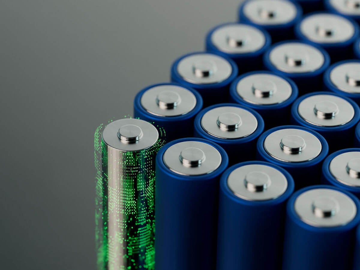 a bunch of small batteries grouped together
