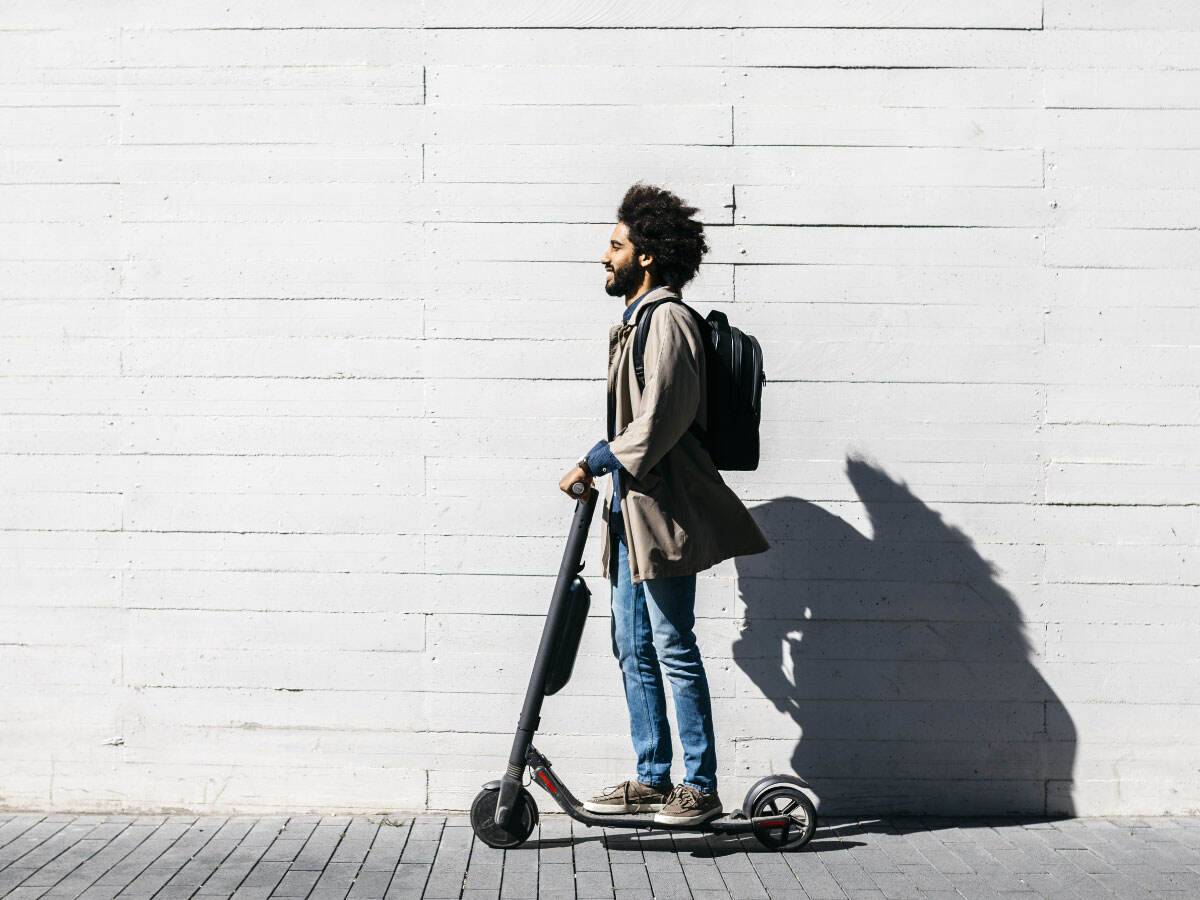 a person on an electric scooter