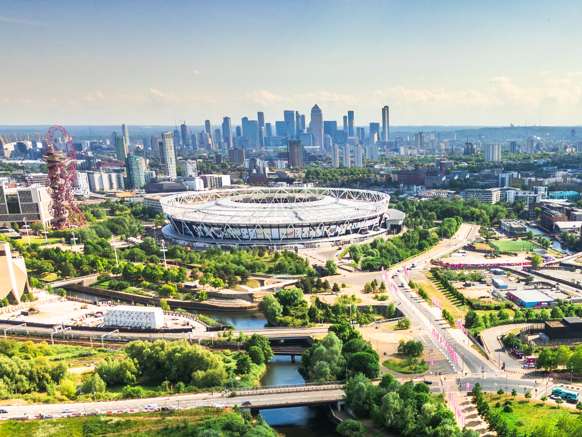 skyline with stadium 