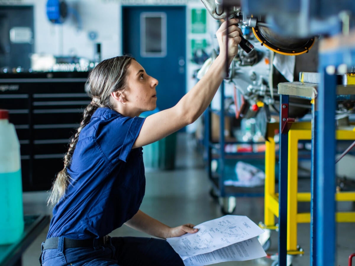 Mechanic double checking a machine