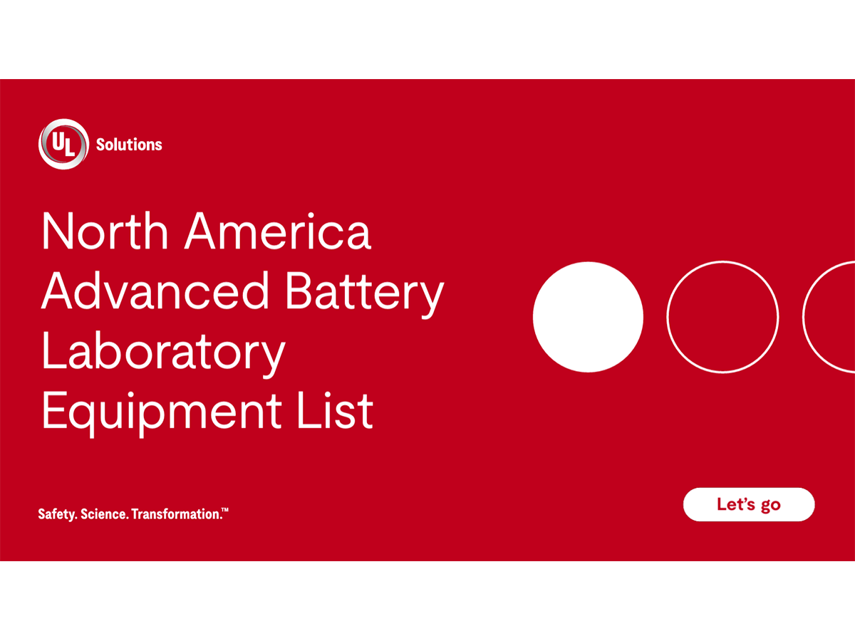 North America Advanced Battery Laboratory Equipment List