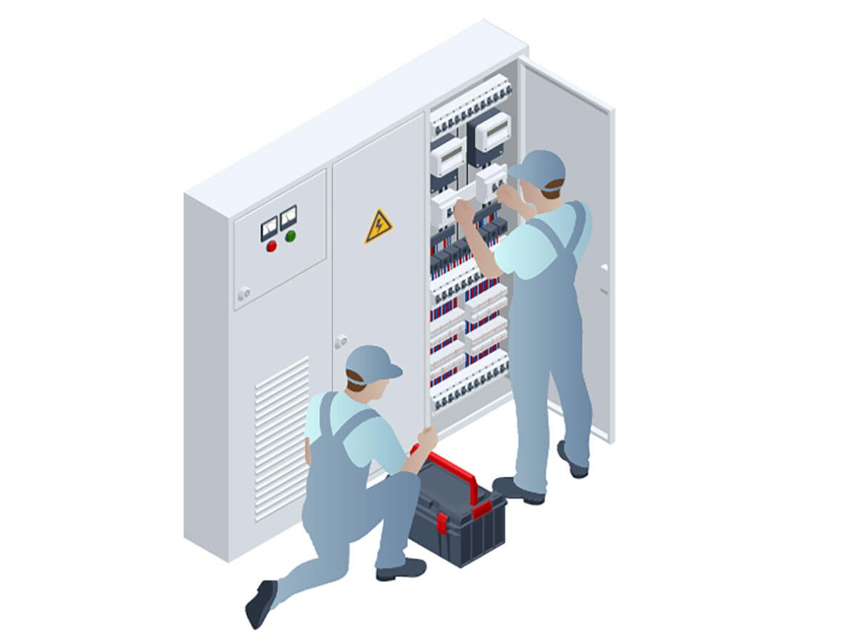 Graphic depicting a field service inspection