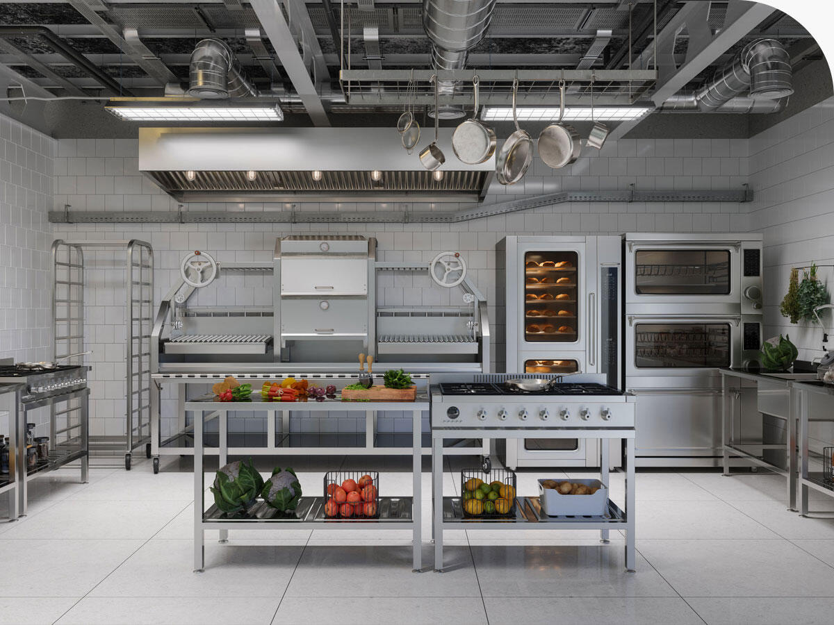 Inside view of a modern appliances in a commercial kitchen