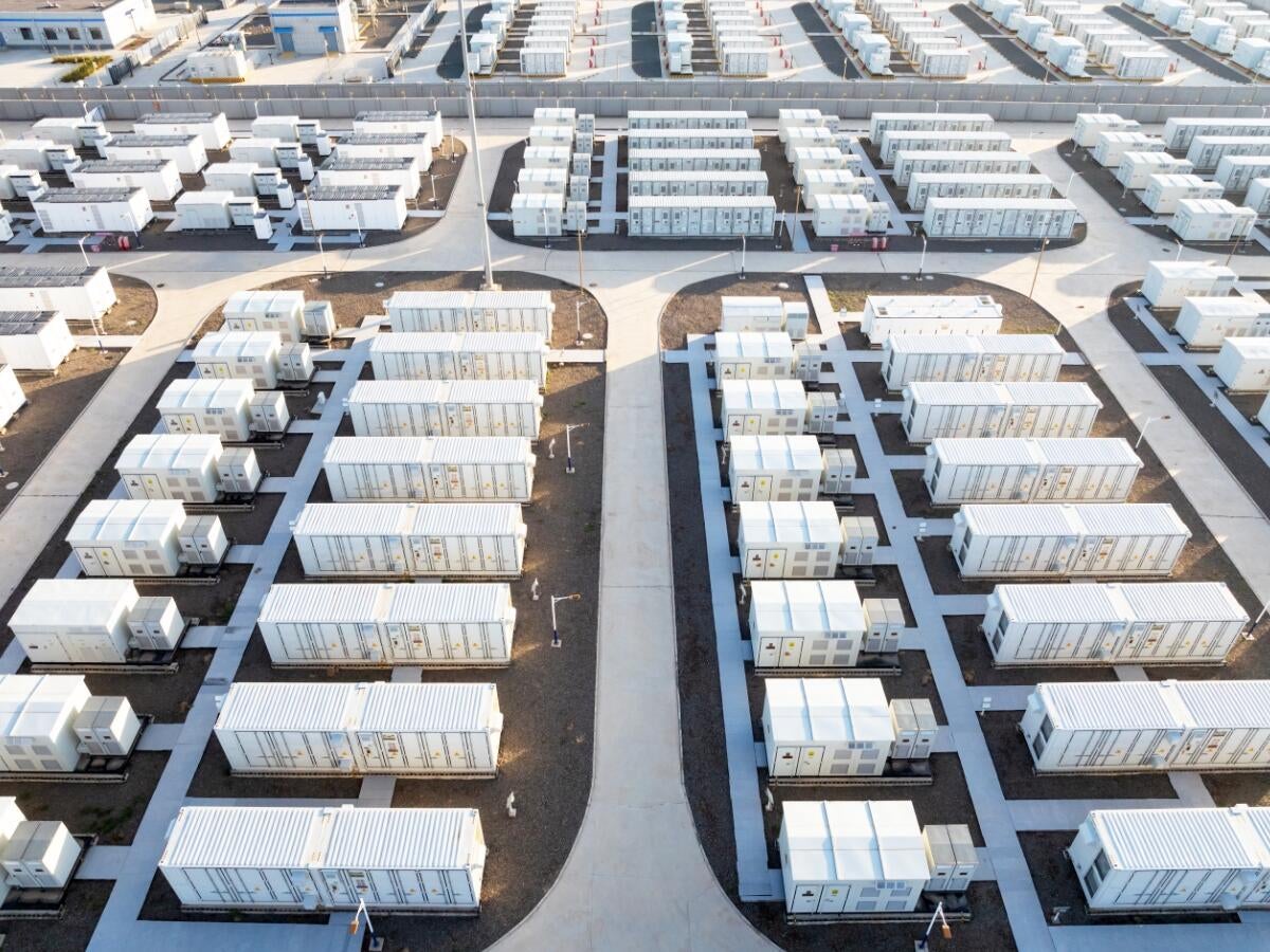 Overhead view of an energy storage power station