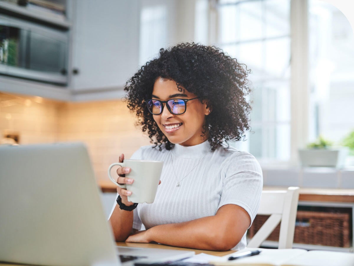 Person attending an online training class