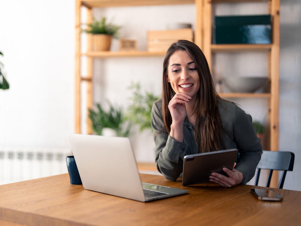 A person using multiple devices