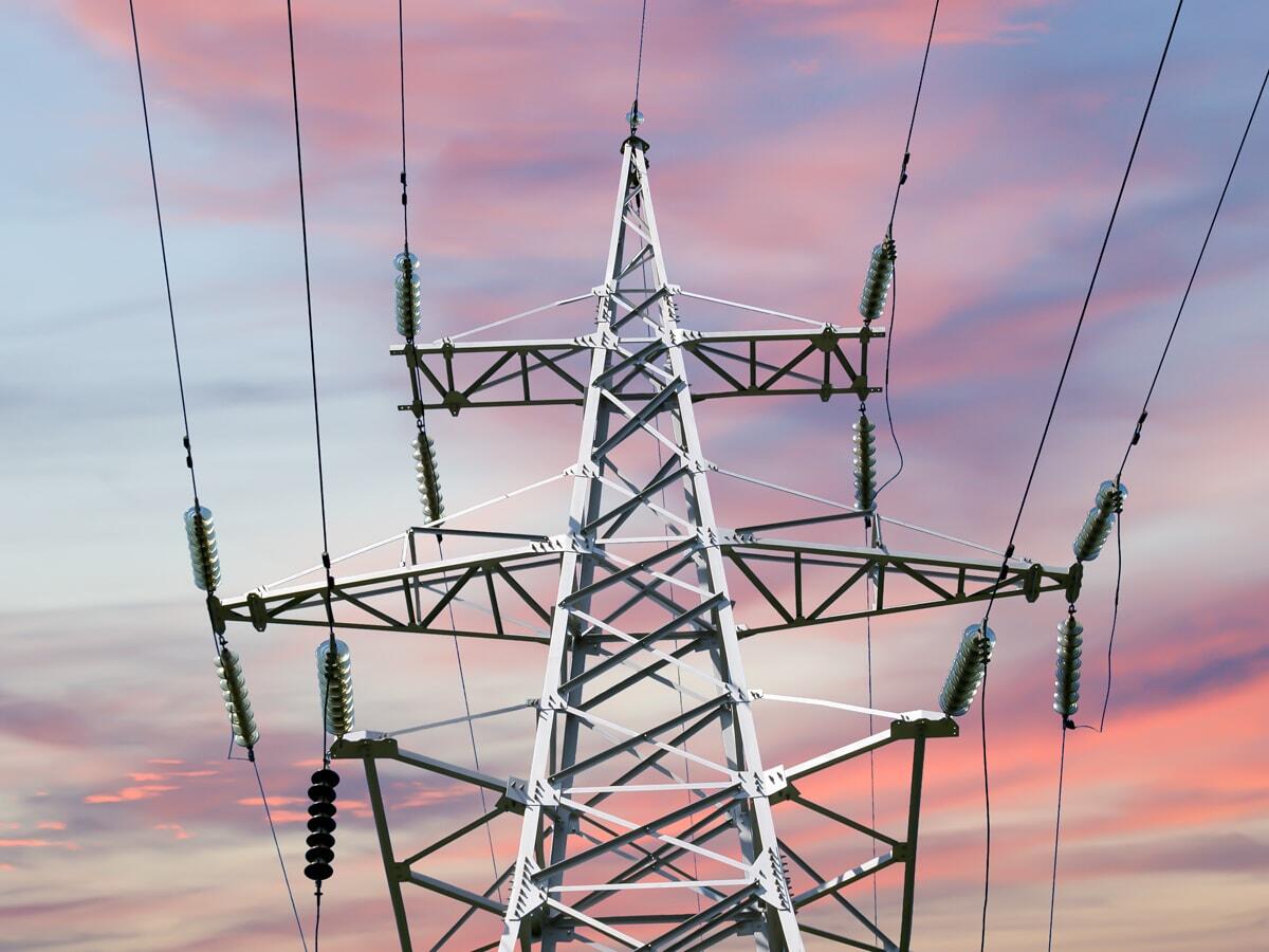 High wire cables on a power tower