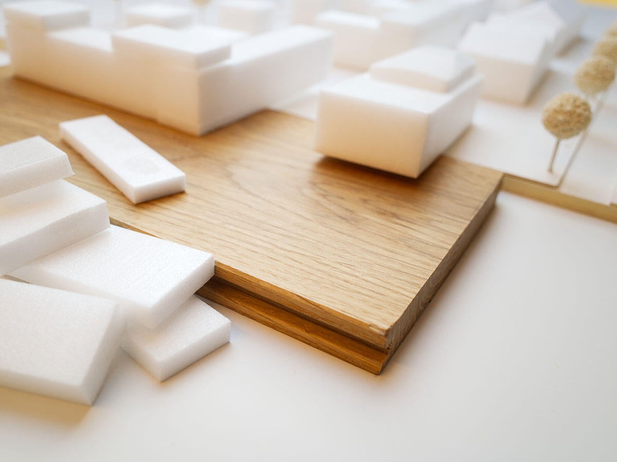 white architectural models