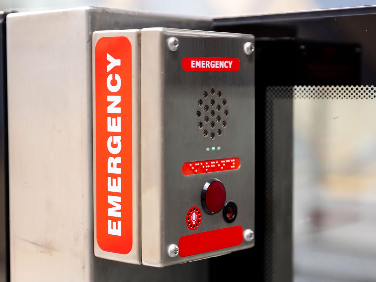 An emergency call box