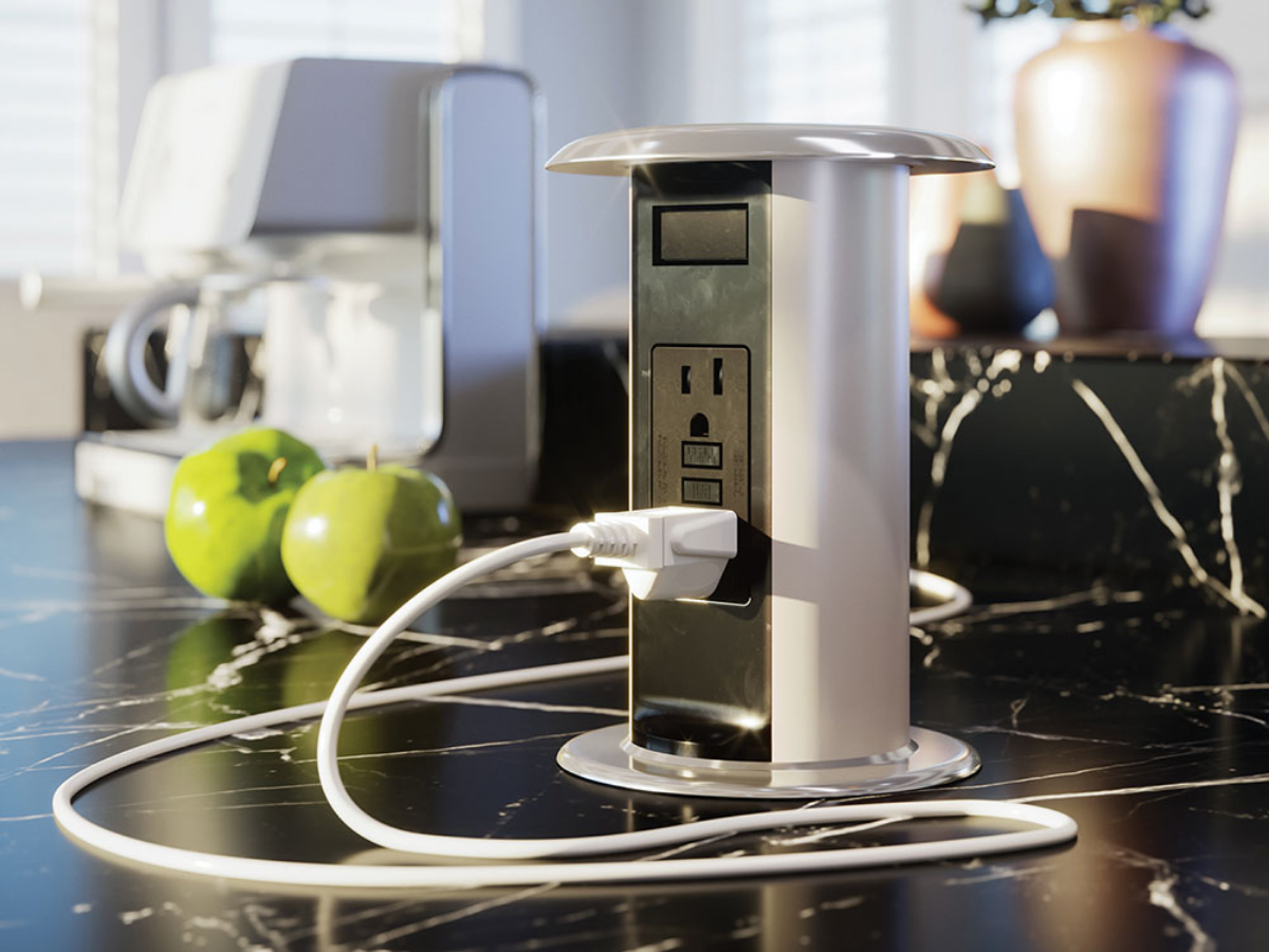 pop-up countertop receptacle assembly