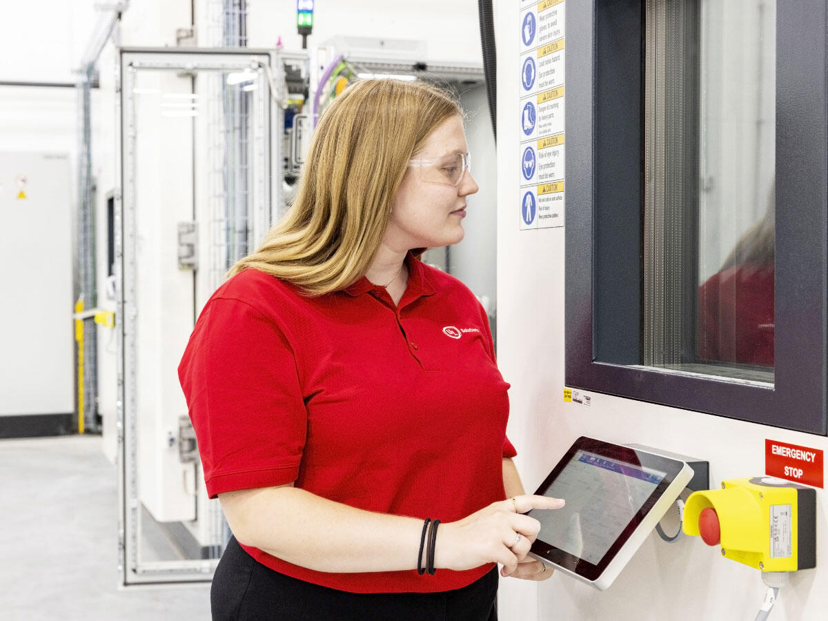 A UL Solutions employee working in a battery laboratory