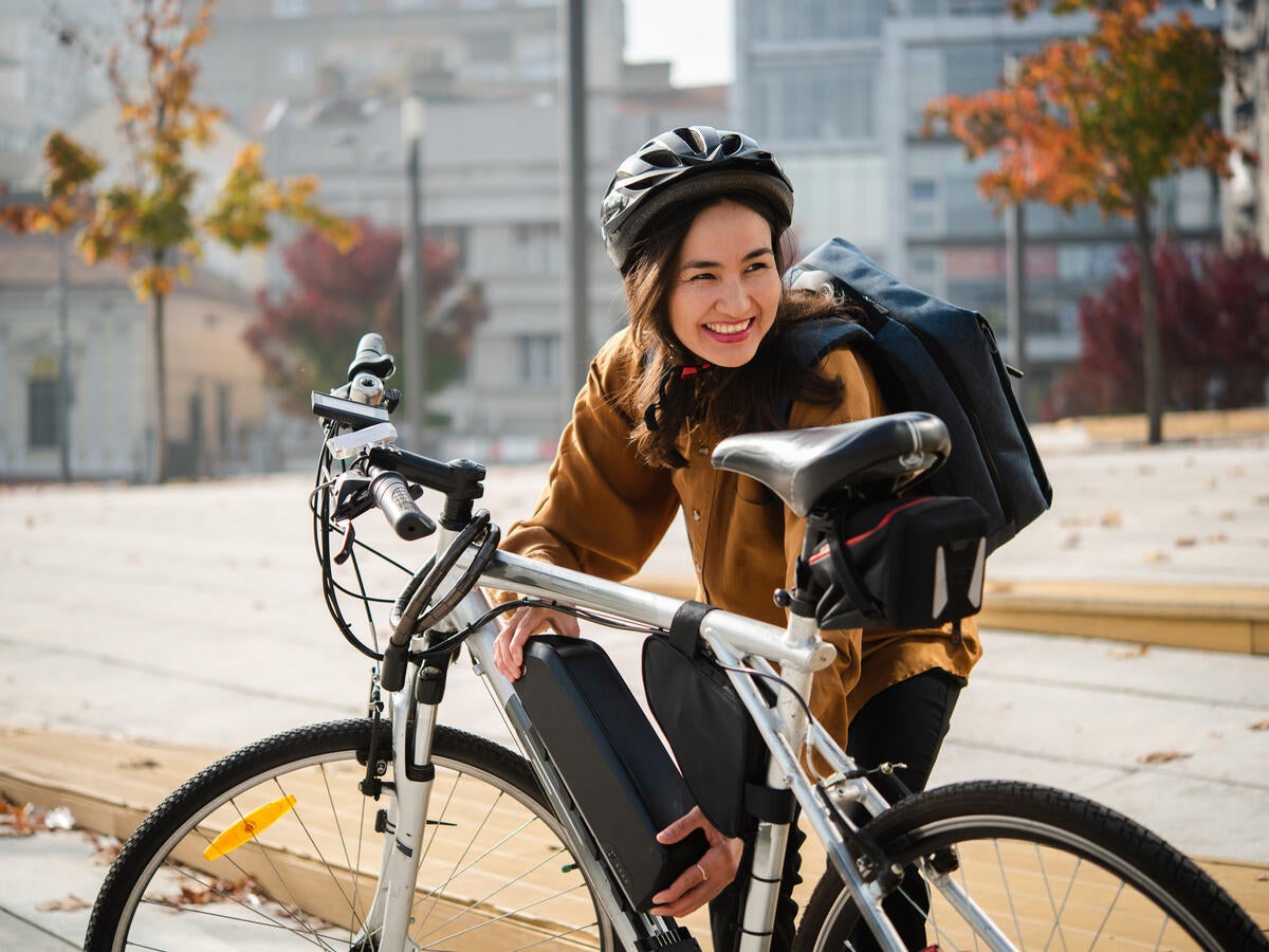 Young person with an e-bike.