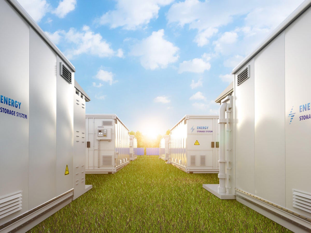 Rows of energy battery storage