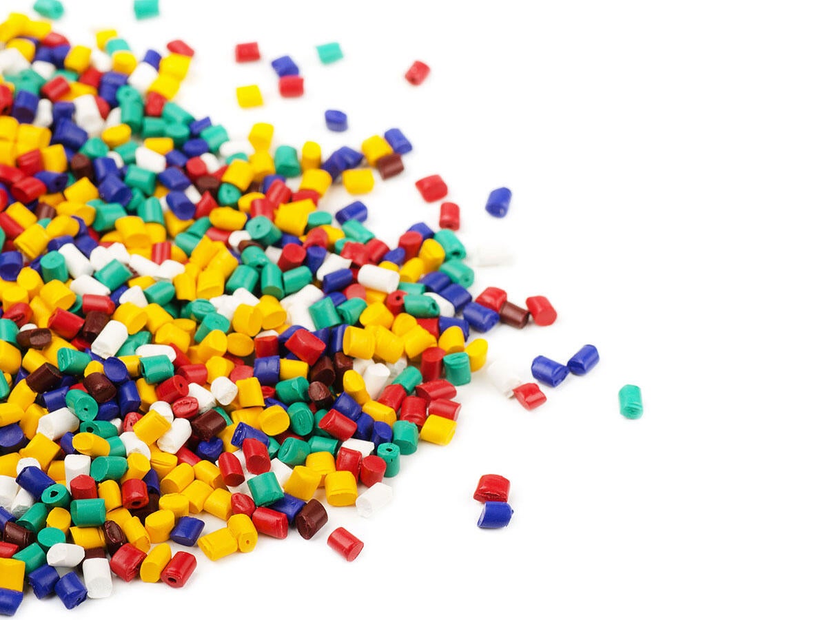 Colorful plastic pellets