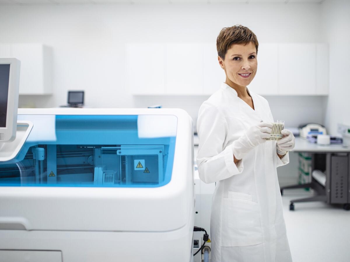 A medical technician in a laboratory