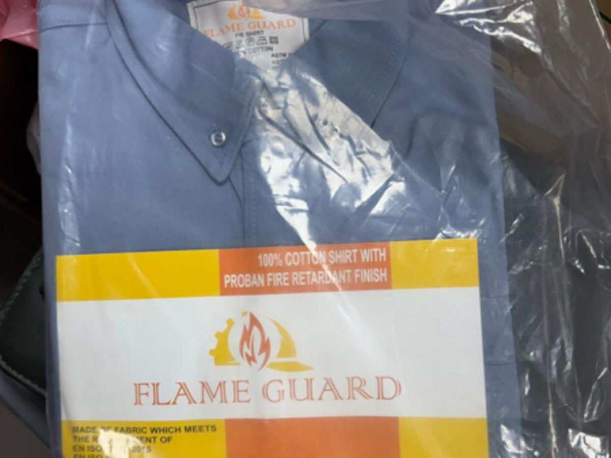 FLAME GUARD 100% COTTON SHIRT WITH PROBAN FIRE-RETARDANT FINISH.