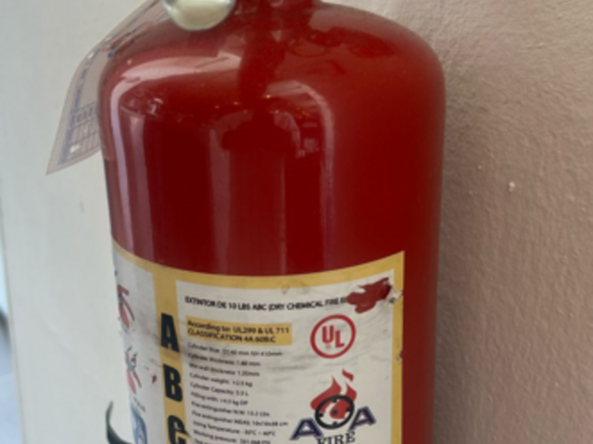 AA Fire Dry Chemical Fire Extinguisher that bears an unauthorized UL Certification Mark.