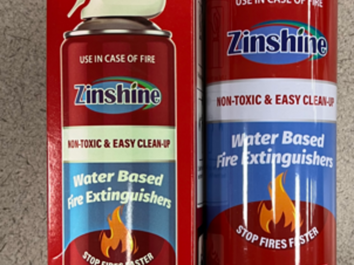 Zinshine Water Based Fire Extinguisher that bears an unauthorized UL Certification Mark for the United States and Canada.
