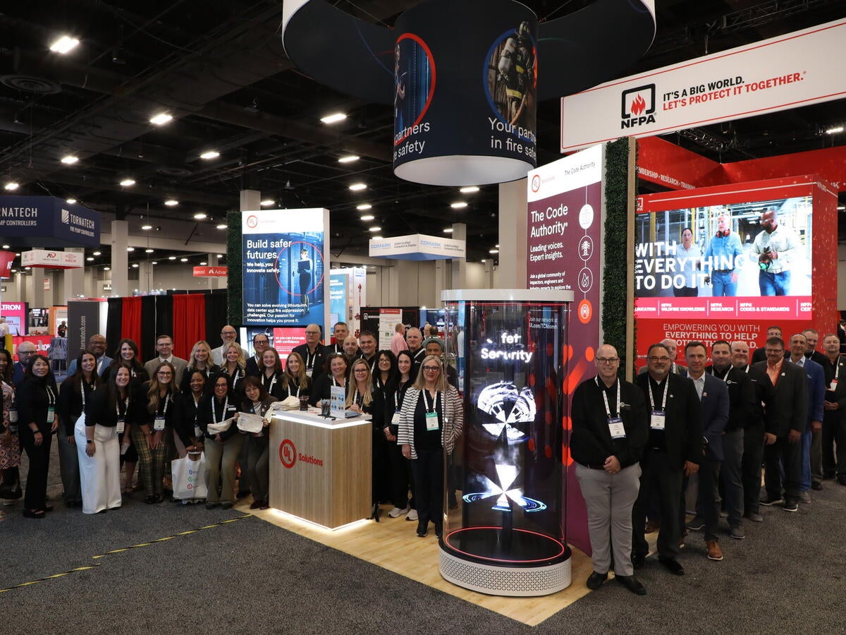 Employees from UL Solutions, UL Standards & Engagement and UL Research Institutes gather at the National Fire Protection Association (NFPA) Conference and Expo in Las Vegas.