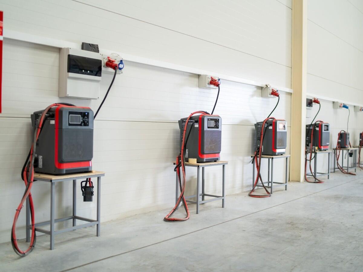 UL Solutions field engineers visit manufacturing sites to evaluate whether a product, such as a forklift battery or a battery charger, continues to comply with the original certification requirements.