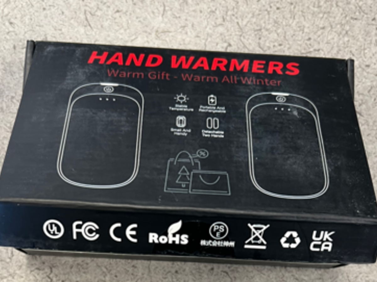 Rechargeable hand warmers packaging that bears an unauthorized UL Certification Mark.