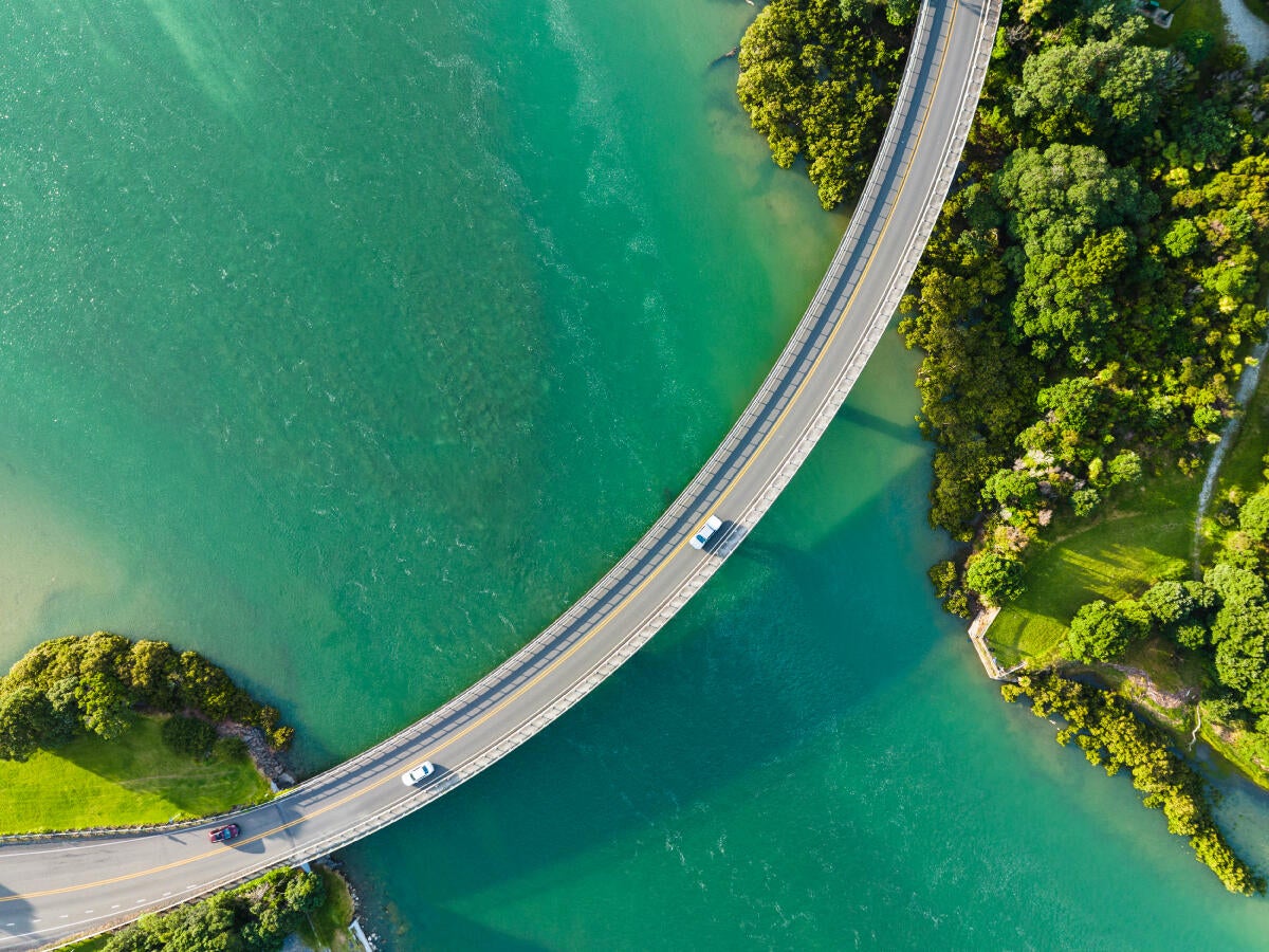 car driving on bridge over water