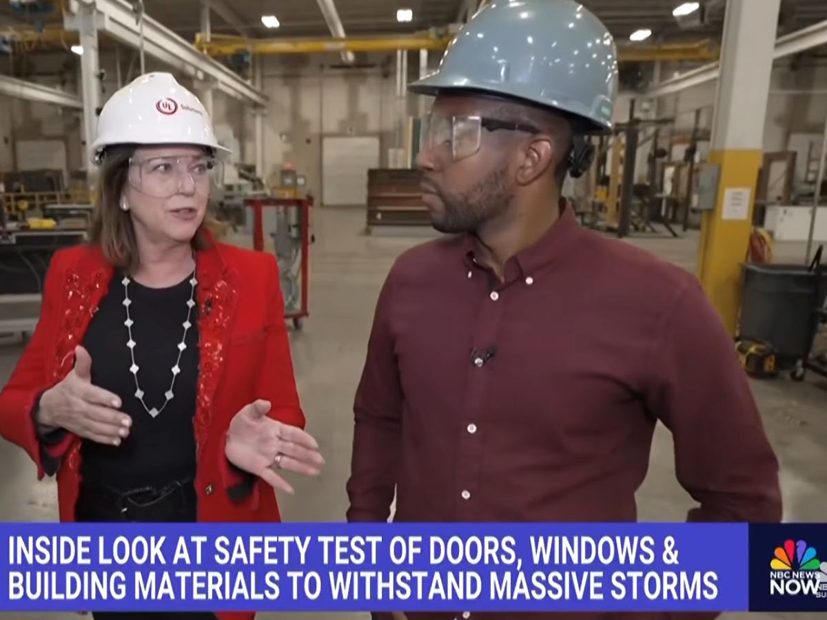 UL Solutions President and CEO Jennifer Scanlon joins NBC News at a UL Solutions laboratory for an inside look at how safety science addresses hazards associated with severe weather.