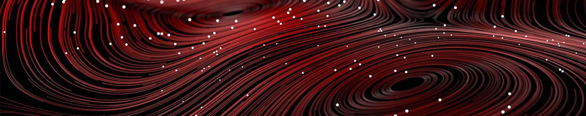 abstract image of red swirls and white dots