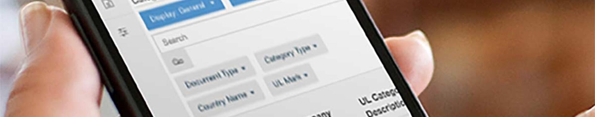 Product iQ displayed on cellphone