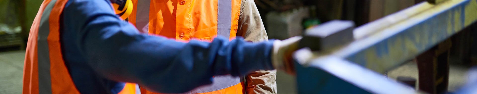 Factory working wearing PPE