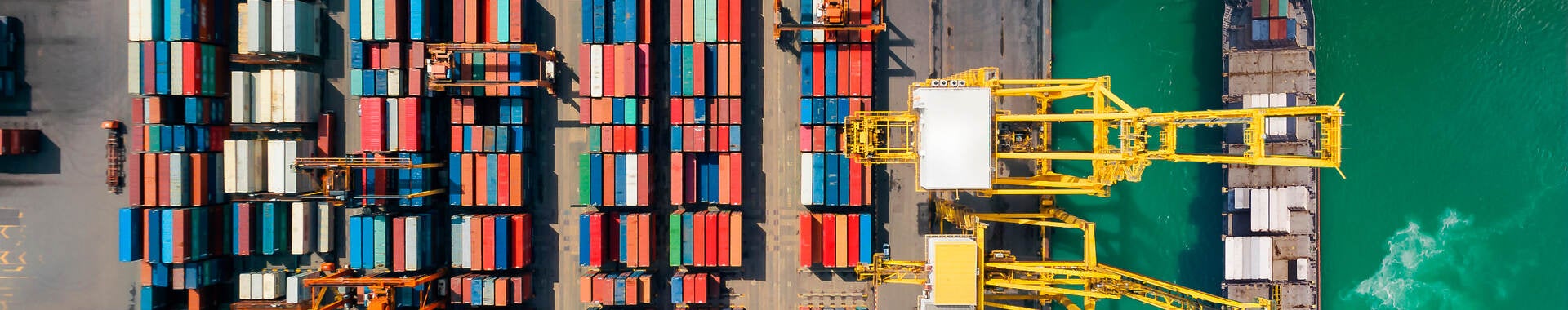 A top view of a shipping dock in Thailand