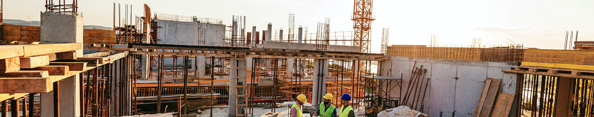 Construction crane on a building site