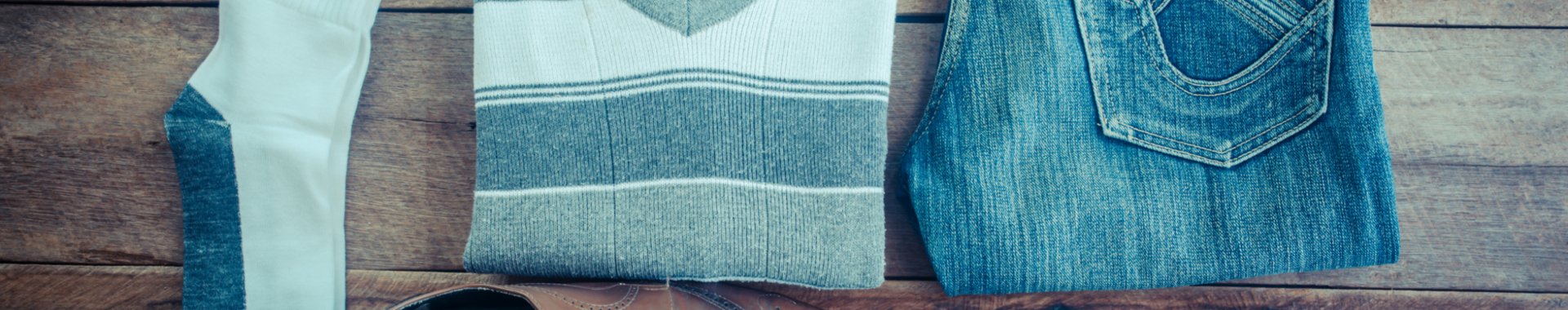 A person's outfit on a table