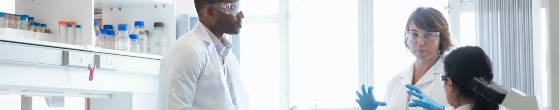 People talking in a laboratory setting