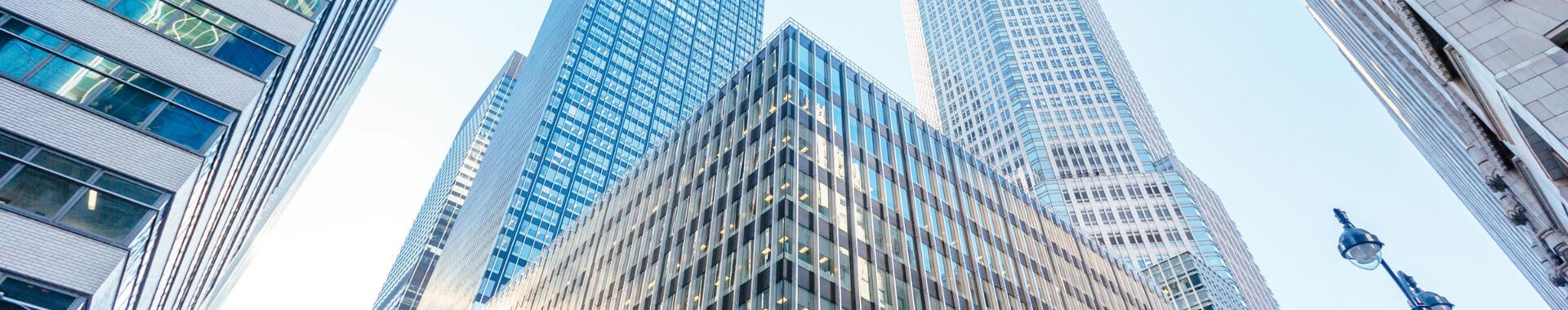 View of skyscrapers from the ground to the sky