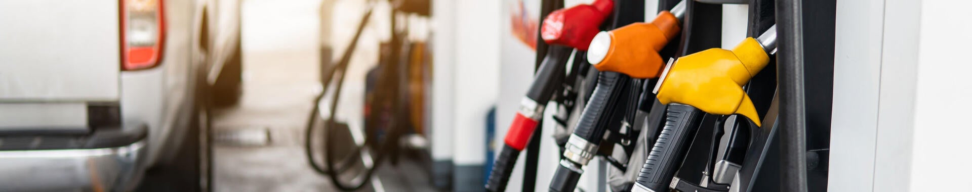 Fuel pumps at gas station
