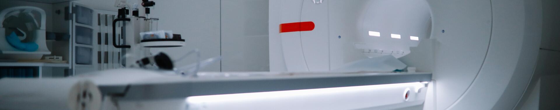 CT scanner equipment in the hospital.