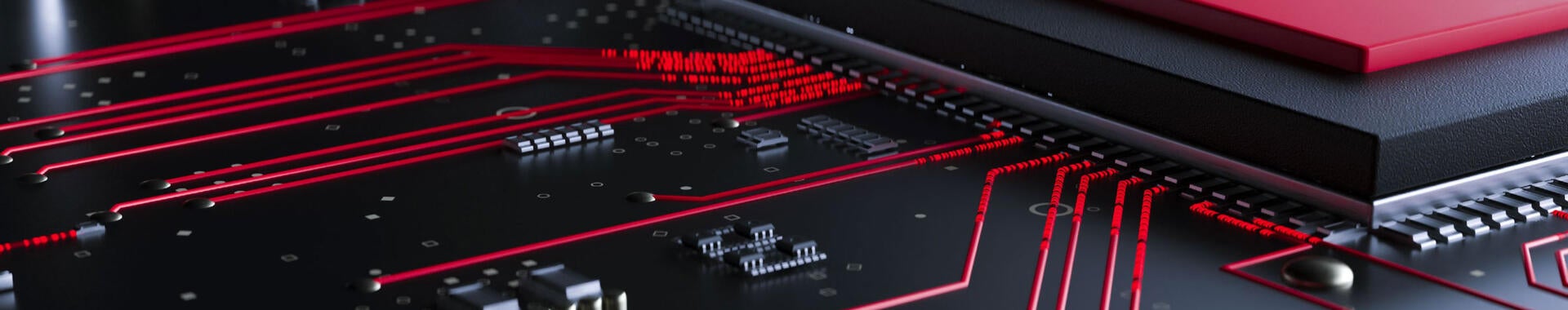 Close up view of a circuit board