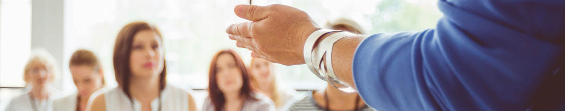 People in a training course