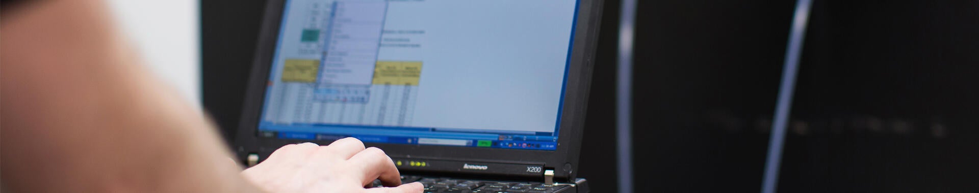 A person using software