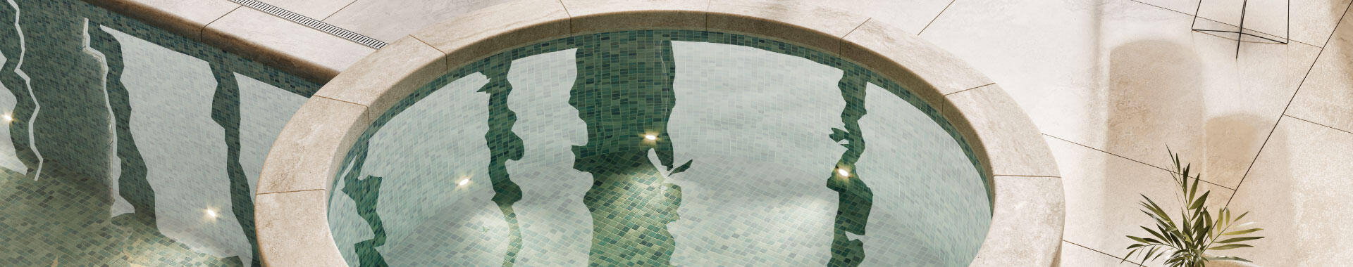 A pool in a spa setting