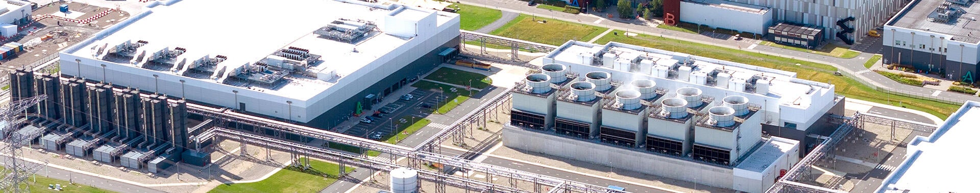 aerial view of data center