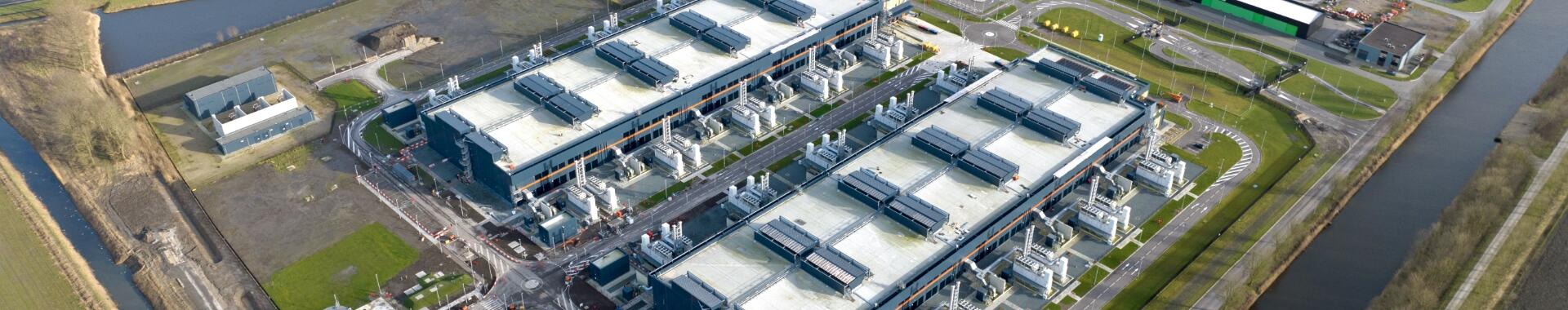 Overhead view of a data center