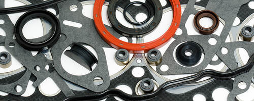 A variety of gaskets and seals.