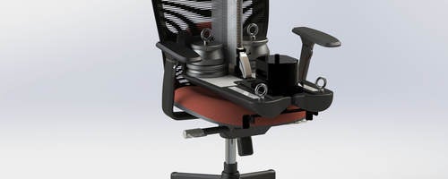 ISO 24496 chair measuring device in an office chair