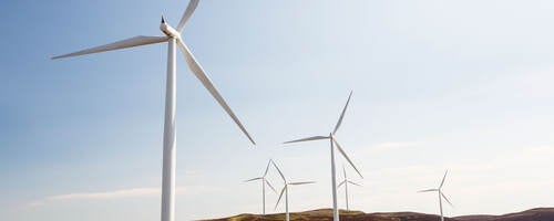 The Clyde Wind Farm in the Southern Uplands of Scotland near Biggar.