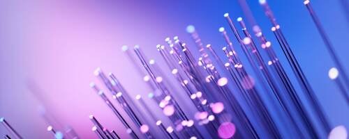 Fiber optics abstract background - Purple Blue Data Internet Technology Cable.